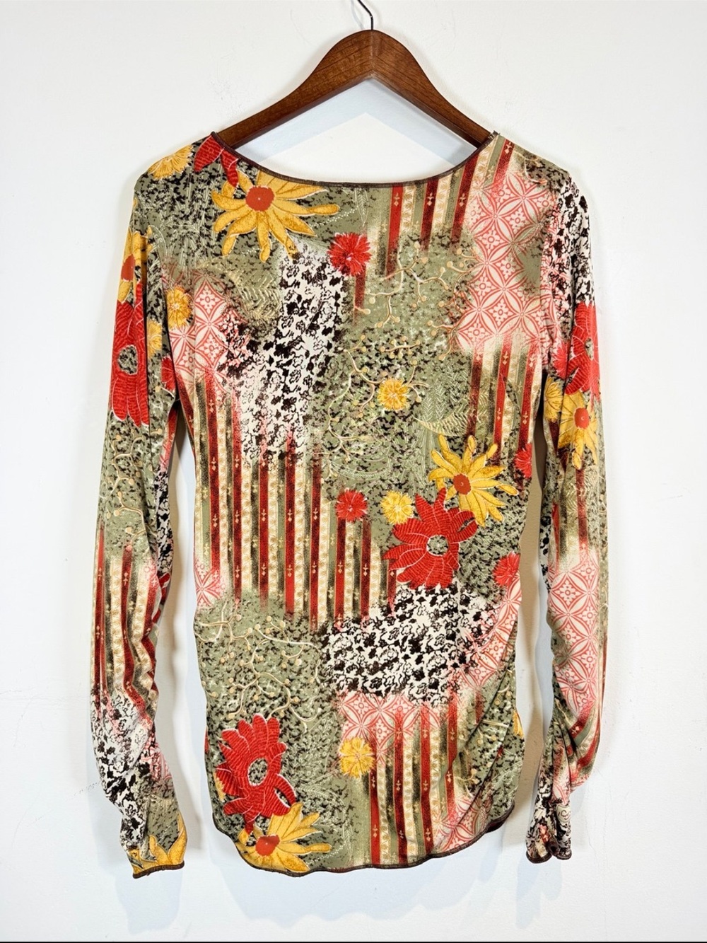 Autumn Teneyl Reversible Floral Mixed-Print Long Sleeve Top, Size M/L